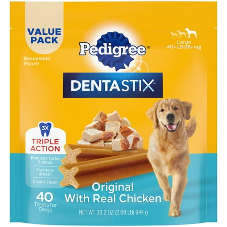 (BBD: 08/07/2026) Pedigree Dentastix Original Chicken Treats For Dogs  33.2 Oz Pouch