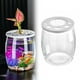 thumbnail image 5 of Fish Bowl Fish Tank Escritorio Versátil de moda con tapa superior hueca Acuario acuático DIY Micro paisaje para sala de estar Oficina Hotel Decoración forma de tambor Yinane Tanque de acuario de escritorio, 5 of 8