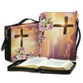 thumbnail image 4 of ZUXONGSY Easter Cross Lily Flower Print Large Bible Cover for Men Women Lightweight Bible Protector with Adjuatable Strap Multifunctional Bible Study Tools for Christian, -XL, 4 of 7