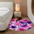 thumbnail image 3 of Round Area Rug 3 Ft, Watercolor Floral Washable Non-Slip Circle Carpet for Living Room/Bedroom, Spring Flowers Botanical Vintage Low-Profile Small Floor Mats Collection Rugs for Indoor, 3 of 7