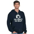 thumbnail image 5 of Im About Snap Funny Photography Pun Zip Up Hoodie Men's Women's Brisco Brands L, 5 of 6
