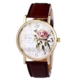 thumbnail image 4 of Soumake Stylish Women Rose Pattern Watch Classic Round Dial Faux Leather Strap Accurate Quartz Movement Wrist Watch Birthday Anniversary Gift Fashion, 4 of 8