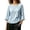 01# Blue, variant on Plus Size Women Linen Tops for Cotton Loose Fit Blouse Side Drawstring Ruffle Sleeve Top Summer Casual Beach Vacation Tunic Flowy Boho Chic S-2XL