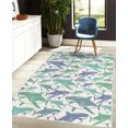 thumbnail image 4 of Shark Decorative Rug, Colorful Underwater Fish Pattern Masters Survival Predators Dangerous Nature, Quality Carpet for Bedroom Dorm and Living Room, 6 Sizes, Ceil Blue, by Ambesonne, 4 of 4