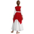 thumbnail image 2 of iixpin Kids Girls Metallic Liturgical Praise Dance Dress Sleeveless Lyrical Ballet Dance Dresses Performance Costume Red 16, 2 of 7