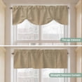 thumbnail image 5 of Brown Farmhouse Tie Up Valance Curtains for Windows, Kitchen Curtains Window Treatments, Vintage Country Monochrome Textured Short Window Shades Valances for Bedroom Bathroom Cafe 54"x18", 5 of 8