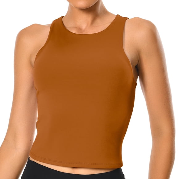 Camiseta sin mangas Colorfulkoala para mujer, contorno corporal, yoga, XXL, marrón