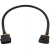 CRJ 4-Pin Male Molex to 15-Pin Female SATA Power 12" Sleeved Adapter Cable