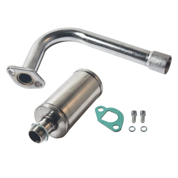 JRL Exhaust with Muffler For Coleman Powersports CT200U,212cc 196cc/6.5HP Go Kart and Gas Mini Bike