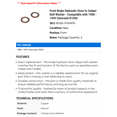 thumbnail image 2 of Front Brake Hydraulic Hose to Caliper Bolt Washer - Compatible with 1988 - 1999 Chevy K1500 1989 1990 1991 1992 1993 1994 1995 1996 1997 1998, 2 of 2