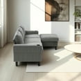 thumbnail image 3 of 3-Seater L-Shaped Sofa in Light Grey, Features Storage Ottoman, USB Ports, Cup Holders and Magazine Pockets for Enhanced Convenience, 3 of 9