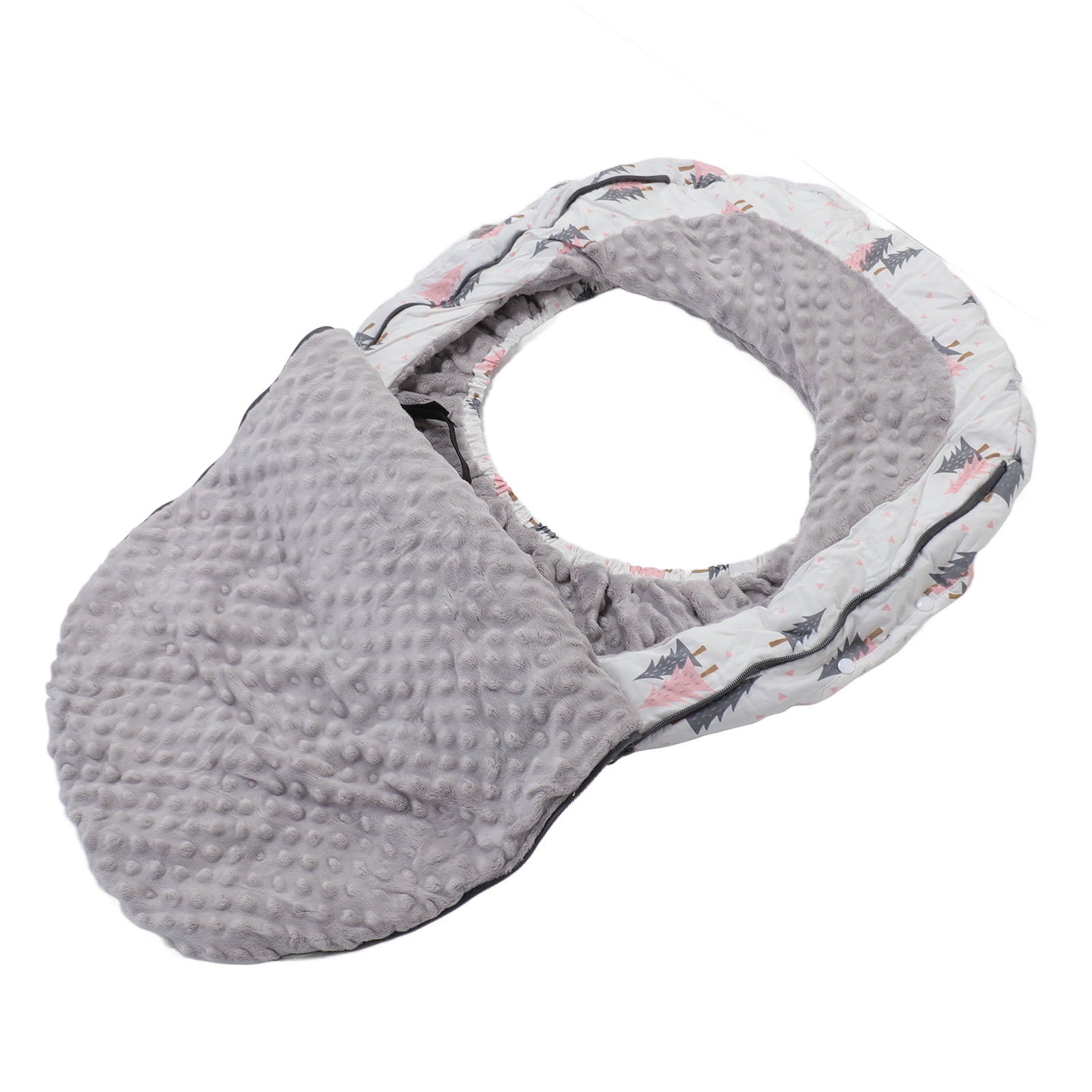 BIMZUC Winter Baby Car Seat Cover, Warm Windproof Waterproof Stroller Canopy, 360 Degree Protection, Tree Printed (13.78 in / 35 cm)