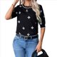 thumbnail image 2 of Blusas de Verano para Mujer, Elegantes, Informales, de Corta, con Cuello Redondo, de Punto, Blusas Holgadas, Camisetas Básicas. Negro XS, 2 of 7