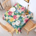 thumbnail image 2 of Pioneer Flower Floral Print Pattern Square Tablecloth,Waterproof Square Table Cover,Wipeable Spillproof Washable Table Cover for Home Kitchen Party Decor 42"X42"(107x107cm), 2 of 6