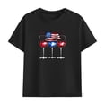 thumbnail image 4 of Zynoxe Girls and Boys Two Piece Sets Independence Day Printed Short Sleeve Tops and Elastic Waist Shorts Sets Lounge Cotton Linen Summer Outfits Black2 7 Years, 4 of 9