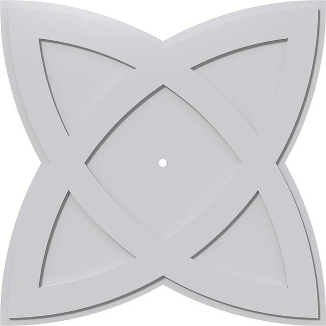 Ekena Millwork CMP38CM-01000 38 Po OD x 1 Po ID Carré Cosmo Architecture Grade PVC Contemporain Médaillon de Plafond