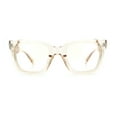 thumbnail image 4 of Womens Hipster Thick Plastic Horn Rim Blue Light Filtering Computer Glasses Beige, 4 of 8