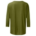 thumbnail image 5 of QUYUON Ladies Sweatshirts Deals Womens Long Sleeve Blouse Polyester 3/4 Sleeve Crew Neck Solid Pullover Tops Style S-240 Stretch Ladies Crewneck Sweatshirts Tailored Fit Shirts Army Green XL, 5 of 5
