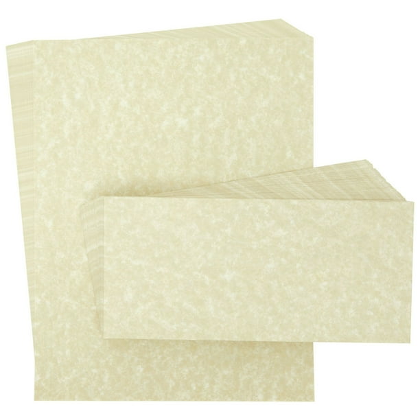 96 Piece Stationery Paper and Envelopes Set with 48 Textured Parchment