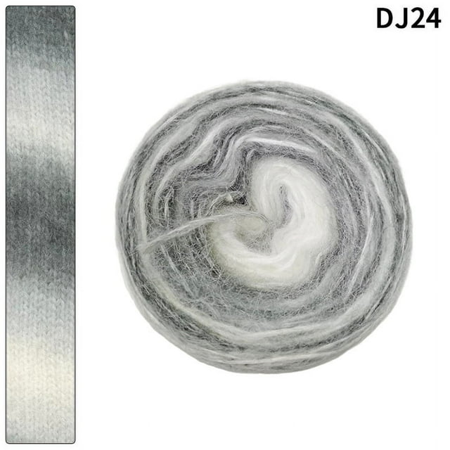 Granjero Gordo Hilo giratorio de 100 g, hilo acrílico al 58 % para crochet, kit de crochet que cambia de color suavemente, hilo grande, Q
