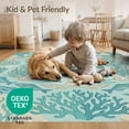 thumbnail image 4 of ODIKA 2'x3' Washable Accent Rug Pet Friendly, Bedside Mat Nautical Marine Wildlife Round Jellyfish Coral Door Turtle Ocean Playful for Bedroom, Nursery, RV, 4 of 7