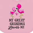 thumbnail image 4 of Inktastic My Great Grandma Loves Me with Two Flamingos Boys or Girls Baby Bib, 4 of 4