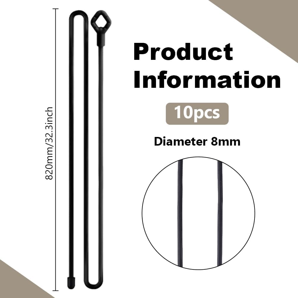 10pcs 32inch Silicone Twist Ties Reusable Silicone Cable Tie Twist Ties Heavy Duty Bendable Cable Ties Straps Cord Organizer Ties for Cable Wire Management Bundling Holding Indoor Outdoor
