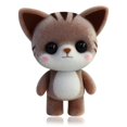thumbnail image 1 of Flocking doll toy Yellow duck penguin rabbit panda squirrel cat Shiba dog doll machine doll car room desk bedside table dollBrown catChina Deng Xun unisex, 1 of 2