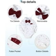 thumbnail image 4 of ZOEREA Baby Boy Outfits Suits Infant Formal Dress Clothes Gentleman Wedding Print Shirt+Beret Hat+Suspender Pants+Bowtie, 4 of 6