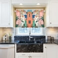 thumbnail image 5 of Yayeee Kitchen Curtains Light Filtering 27"x24" Rod Pocket Short Cafe Window Panel, Art City, 5 of 7