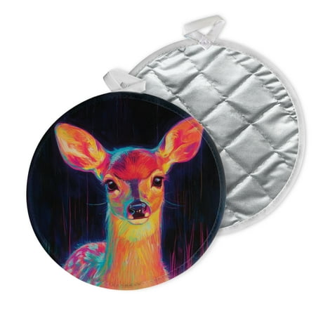 

2 PCS Pot Holders for Kitchen Potholders Sets with Hook for Oven Cooking Baking Vividly Colored Fawn In Enigmatic Space