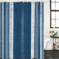 thumbnail image 2 of Vintage Demin Blue Striped Bathroom Shower Curtains with 12 Hooks Polyester Waterproof Shower Curtain for Stalls and Bathtubs Farmhouse Modern Stripes Boho Decorative Bathroom Curtain 36x72 Inches, 2 of 9