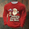 thumbnail image 2 of Christmas Shirts for Men Long Sleeve Casual Crewneck Waffle Shirt Funny Santa Claus Graphic Holiday Shirts, 2 of 4