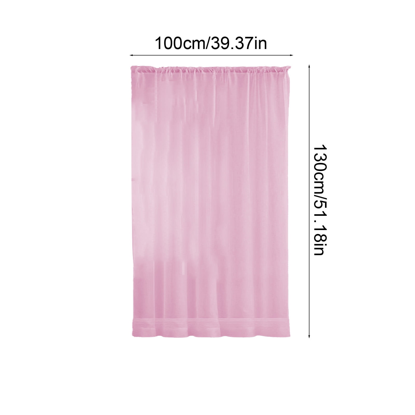 Basic Rod Pocket Sheer Voile Window Curtain Panels, Single-Panel, Kitchen Bedroom Children Living Room Yard (Pink)