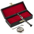 thumbnail image 1 of Dselvgvu Clarinete en miniatura con soporte y estuche, mini instrumento musical, mini clarinete en miniatura, modelo de casa de muñecas, adorno de Navidad y regalo (3,11 pulgadas), 1 of 5