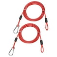 thumbnail image 1 of Cable de Seguridad con Ganchos y Bucles [2Pcs] - 9.84ft / 118.1 Pulgadas Cable de Seguridad para Candado de Equipaje de Acero Inoxidable para Bicicletas y Equipaje - [Rojo], 1 of 6