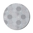 thumbnail image 1 of Abstract Mouse Pad for Computers, Circular Round Pastel Toned Lilac Flower Pattern Design, Round Non-Slip Thick Rubber Modern Gaming Mousepad, 8" Round, Pale Peach Blue Grey, by Ambesonne, 1 of 2