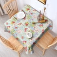 thumbnail image 2 of Pioneer Flower Floral Print Pattern Square Tablecloth, Waterproof Wipeable Spillproof Washable Table Cover for Home Kitchen Party Decor, 52"x52", 2 of 6