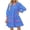Royal blue, variant on Floral Print Loose Long Sleeved Women V-neck Ruffle Tassel Mini Dress