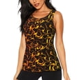 thumbnail image 1 of Balery Orange Lightning Camiseta sin mangas estampada ligera para mujer, tops de entrenamiento sin mangas, camisetas de yoga transpirables de secado rápido.-X-Large, 1 of 7
