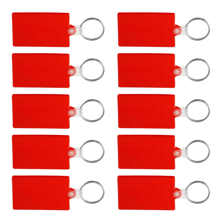 Discount Promos Rectangle Soft Keychains Set of 10, Bulk Pack - Perfect for Home, Tradeshows, Other Events - Red, Women's, Size: One Size