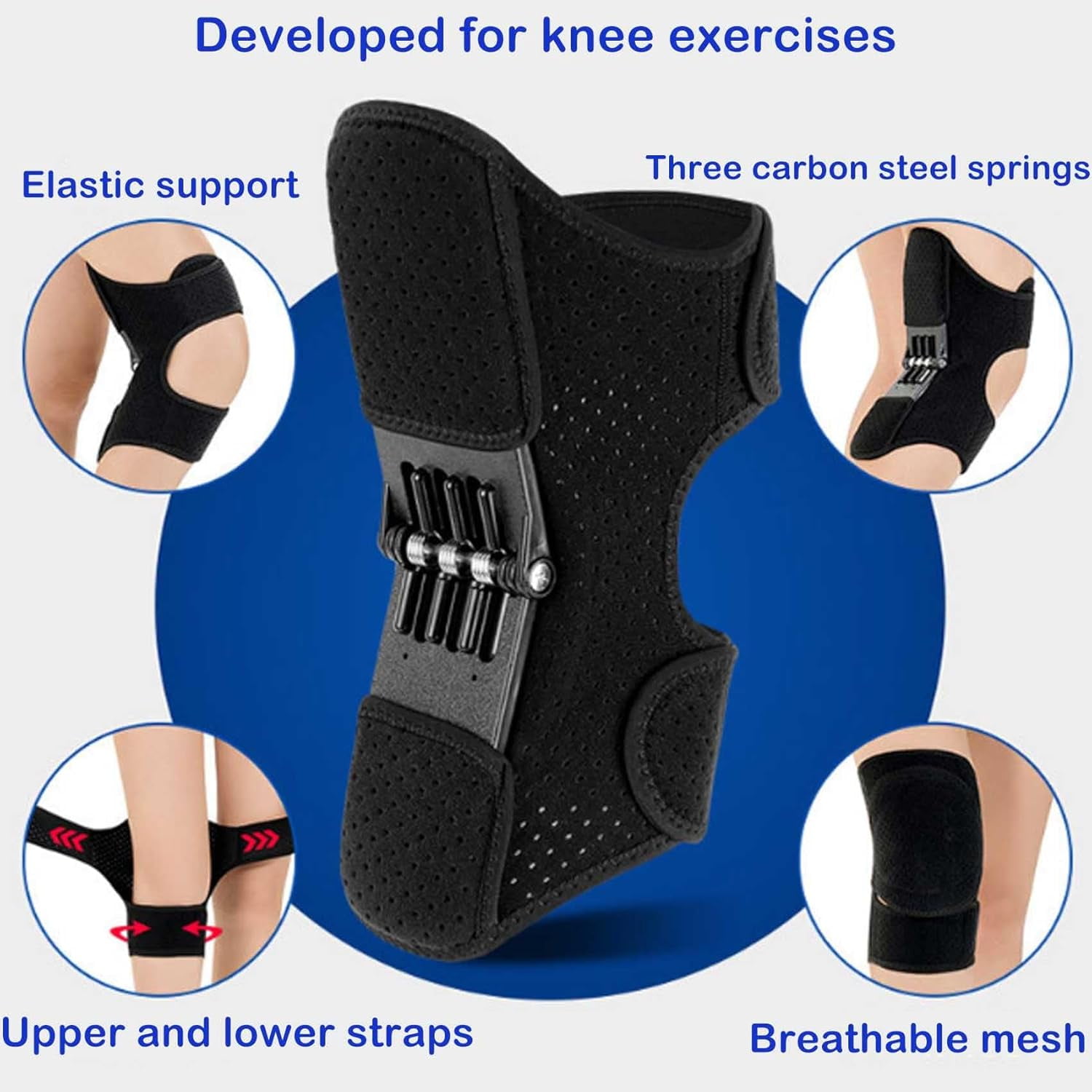 Swarous Knee Booster,2025 New Knee Assistive Device, KneeBooster Brace Joint Support Spring Stabilizer, KneeProtection Booster for Women Men Reduces Pressure on the Joint
