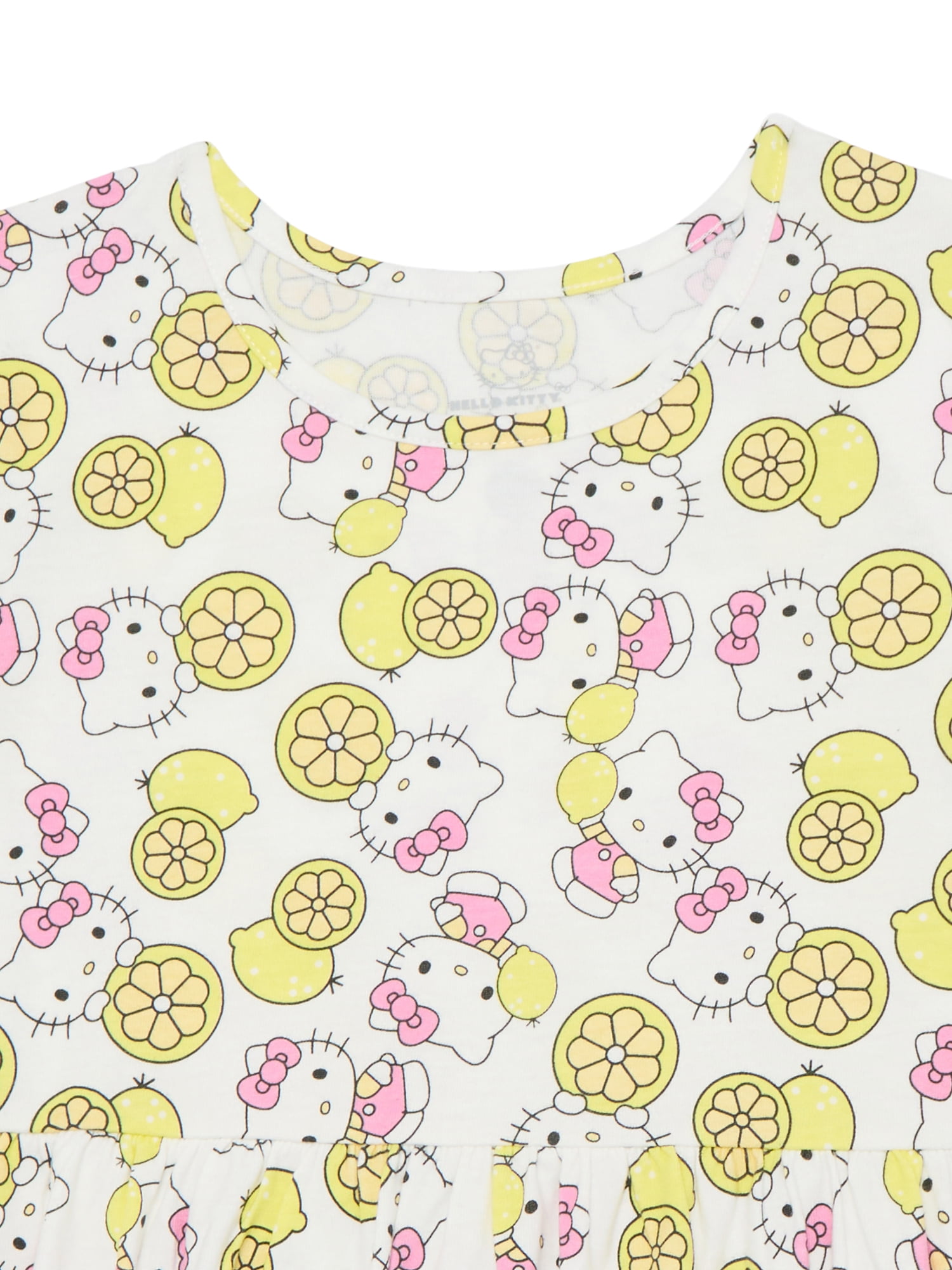 Hello Kitty Girls Allover Print Dress with Short Sleeves, Sizes 4-12