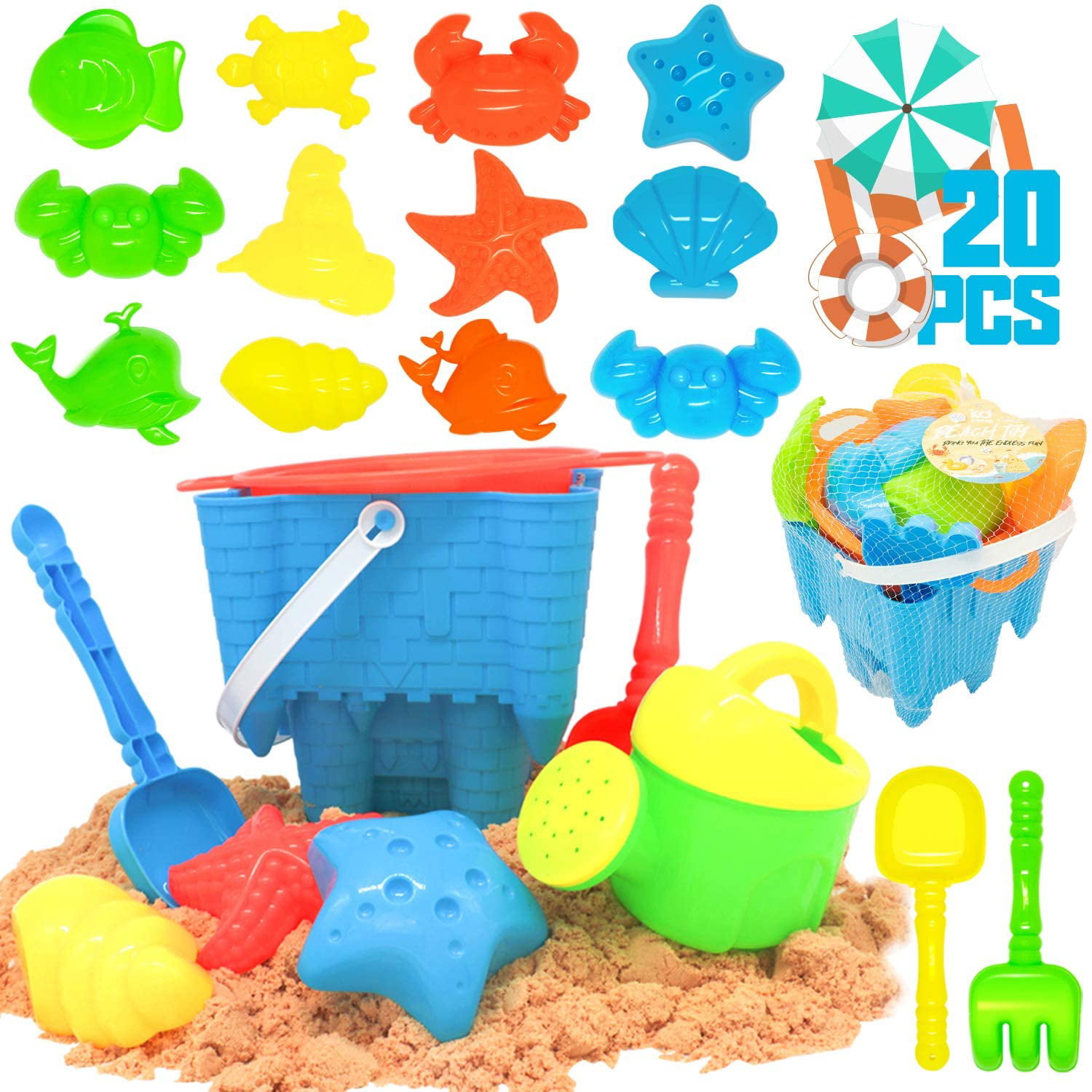 Random Color opOpb213IL Kids Sand Beach Toys Bucket Spade Set ，9Pcs Toddler Kids Children Outdoor Sand Beach Bucket Shovel Rake Water Toys Set