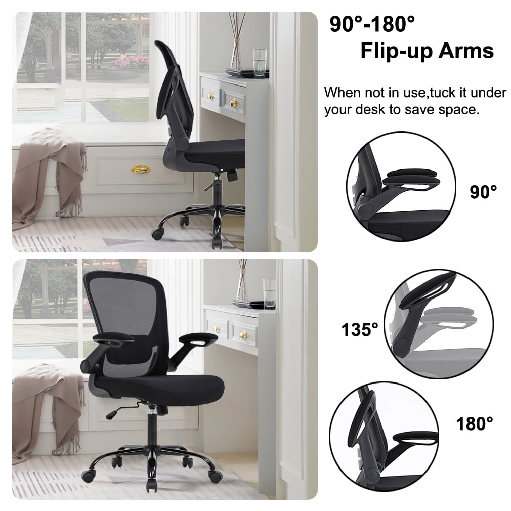BestOffice Ergonomic Office Chair, Lumbar Support, Swivel Rolling for Men, Women(Black)