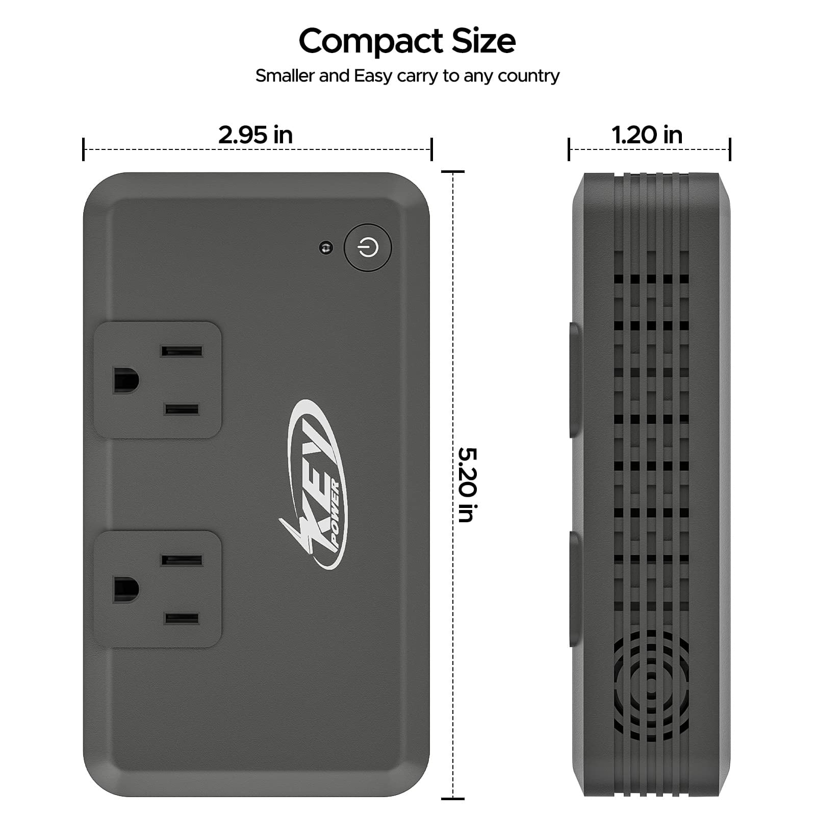 Key Power International Power Converter Travel Kit - 230w Voltage Converter 240V/220V to 120V/110V Travel Adapter Use for USA Appliance Hair Straightener, Overseas in Europe, Australia, UK, Italy