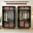 thumbnail image 4 of Polup 71" H Modern Steel Sturdy Armoire Cabinet with Shelves and Hanging Rod, Bedroom Wardrobe Closet with Doors Black, 4 of 6