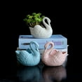thumbnail image 3 of Tineasur White Ceramic Swan Planter Pots Indoor Outdoor Elegant Decor 1Set, 3 of 5