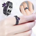 thumbnail image 3 of 2PC Stackable Rings for Women - Zirconia Gemstone Rhinestone Studded Promise Rings Jewelry Gifts Size 5-12, 3 of 4