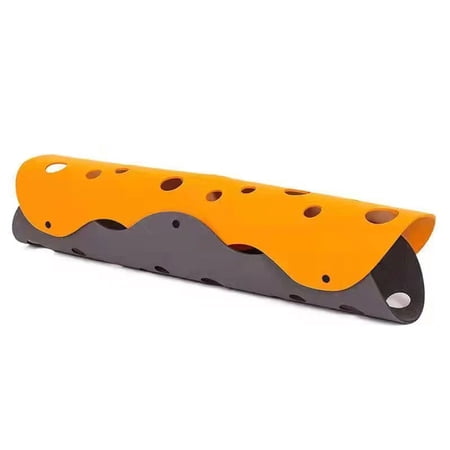 LABUBU Felt Cat Tunnel,Foldable Pet Tunnel Tube with Holes,DIY Cats Play Mat Foldable,For Interactive & Exercise(Orange 3mm)